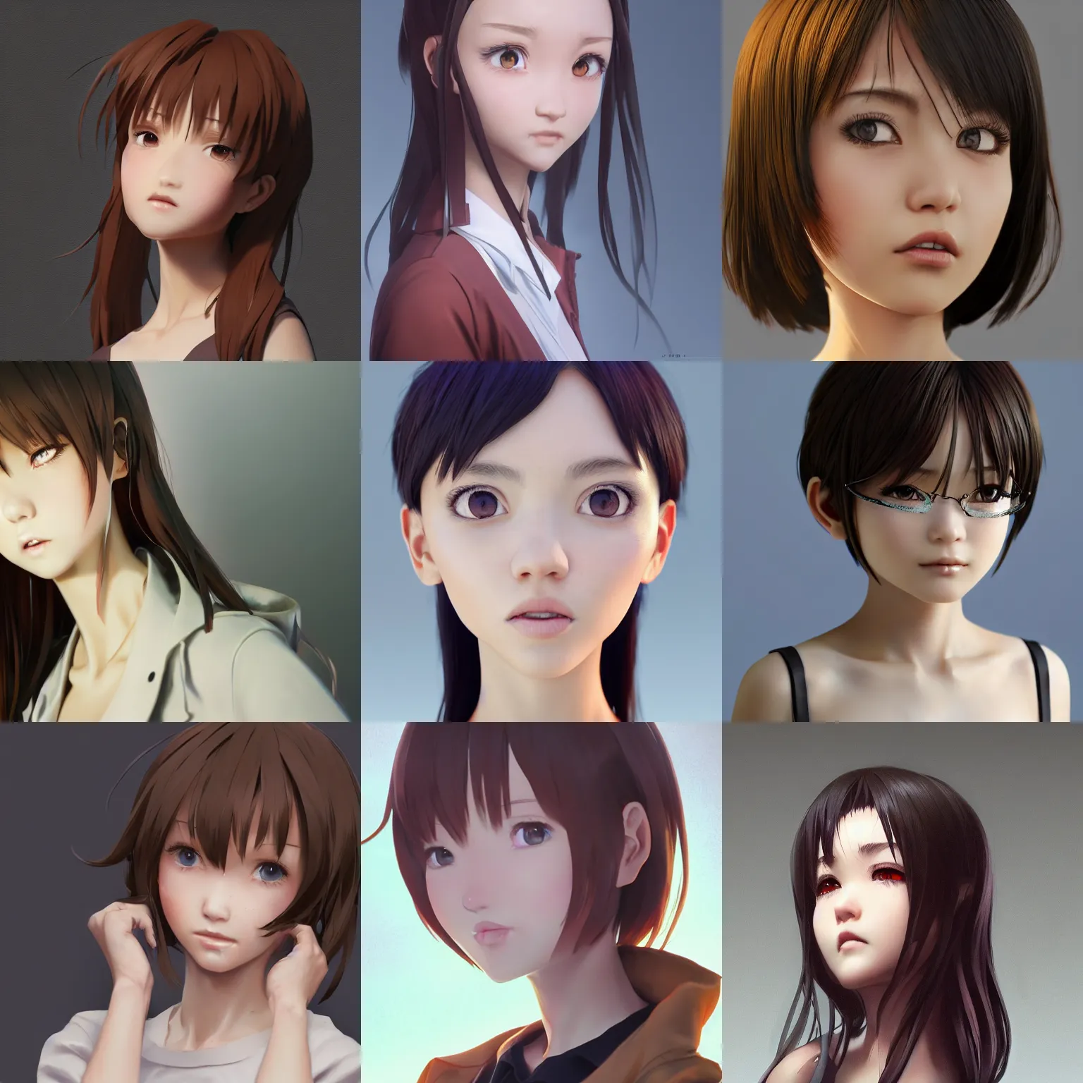 Image similar to Clothed,worksafe.at CGSociety by WLOP,ilya kuvshinov,krenz cushart,Greg Rutkowski,trending on artstation.Zbrush sculpt colored,Octane render in Maya,Houdini VFX.Close-up semirealistic anime young teen Filipino Malaysian Indonesian idol AV actress girl face,expressing joy,silky hair, deep eyes.Oil painting.Cinematic dramatic atmosphere,sharp focus,soft volumetric studio lighting.