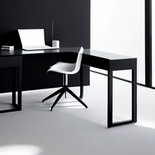 Prompt: a desk designed together by Hugo Boss