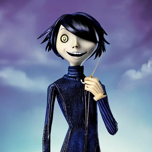 Image similar to coraline as a real person, 8 k, hd image