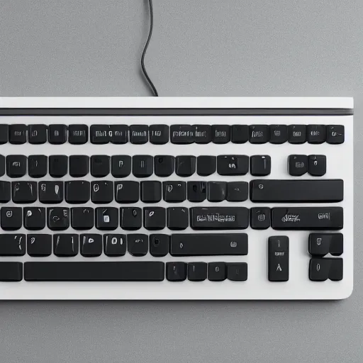 Image similar to Isometric product marketing photo of a beautiful keyboard designed by Dieter Rams