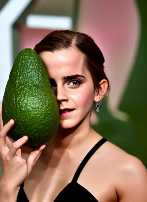 Prompt: emma watson as an avocado, high quality photography