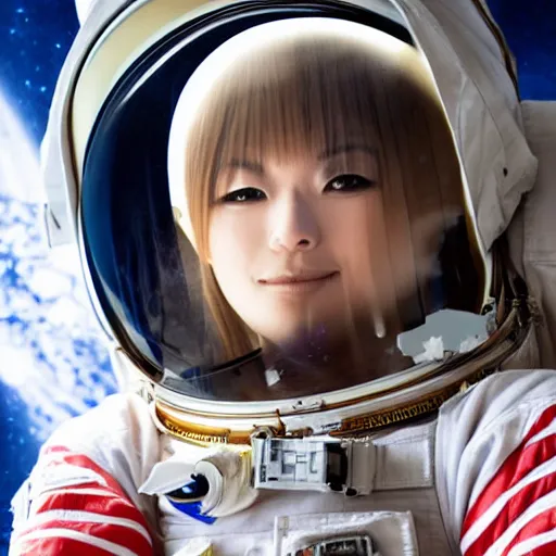 Image similar to close up of astronaut, anime style