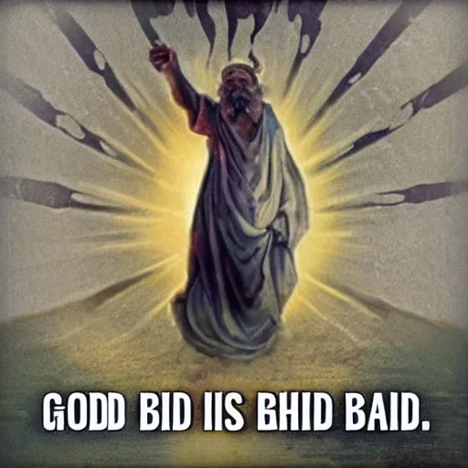 Image similar to god is bad