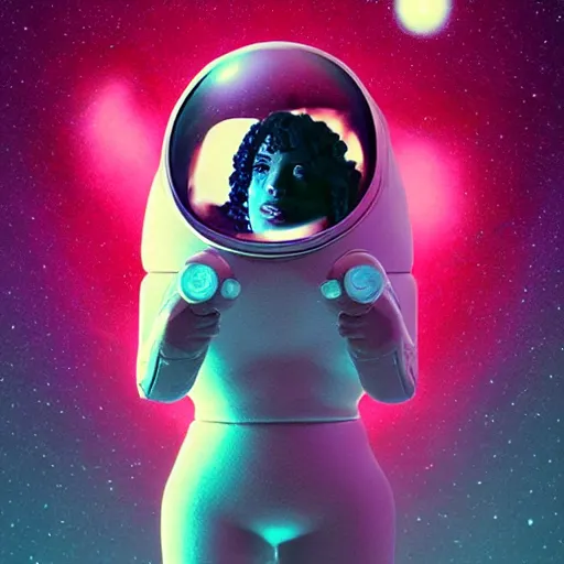 Prompt: Amy Whine house in a space suit, portrait, sci fi, by beeple,