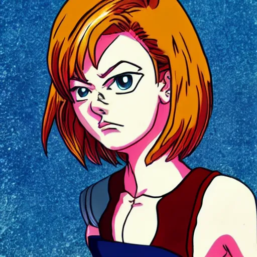 Prompt: emma stone in the style of sailor dbz