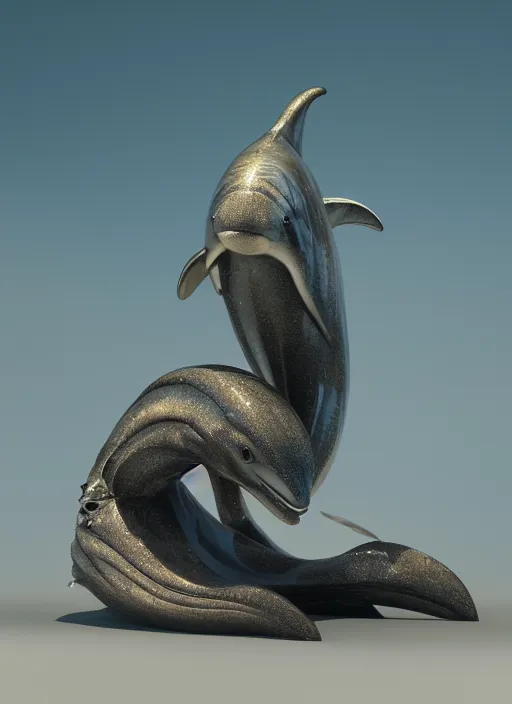 Image similar to early man dolphin behemoth, golden rainbow tubing, basil wolverton, hr giger, filmic, octane render