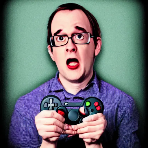 Image similar to angry video game nerd