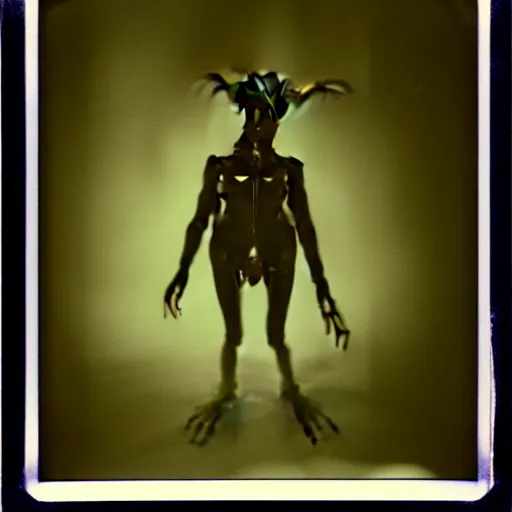 Image similar to vintage polaroid of a nightmarish mutated creature in a science lab, studio lighting, 4 k photo by chris cunningham