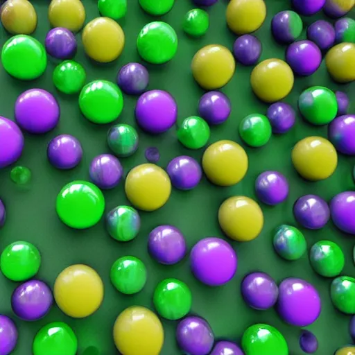 Prompt: a house made entirely of translucent green and purple marbles. octane render.