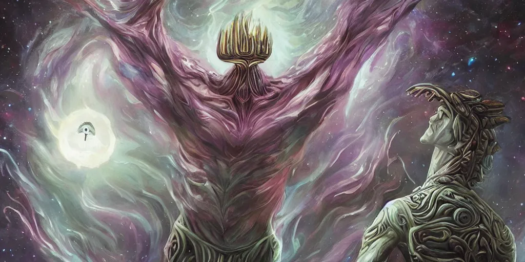 Image similar to a majestic alien god