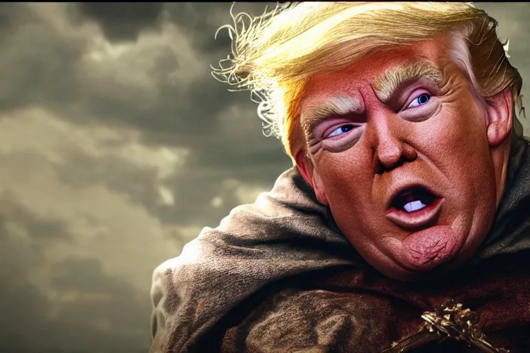 Image similar to photo of donald trump as a Dwarf in Lord of the Rings high detail photorealistic dramatic lighting 4K