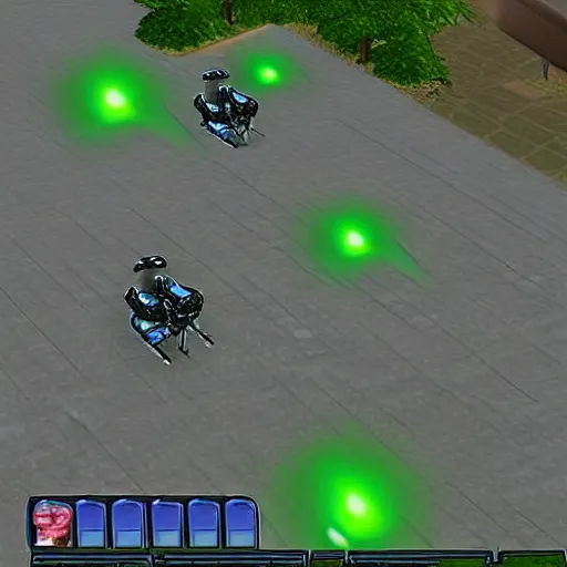 Prompt: alien invasion in the sims 2