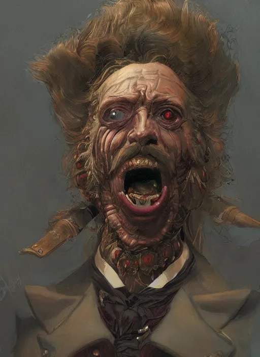 Prompt: close up concept art of a loud victorian character, by sabbas apterus, by donato giancola
