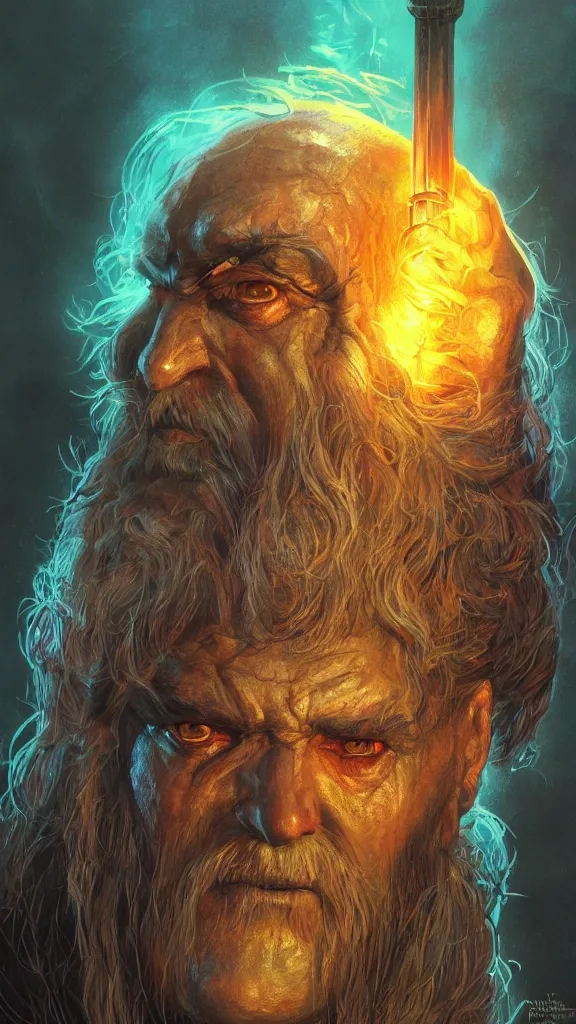 Image similar to bright, colorful, realistic from Elder Scrolls: Shivering isles concept art of The Mad God Sheogorath head shot backlighting, kodachrome, high contrast, highly detailed, sharp focus, digital painting, concept art, illustration, trending on artstation, comic book by Alex Ross and Adam Adamowicz cover art
