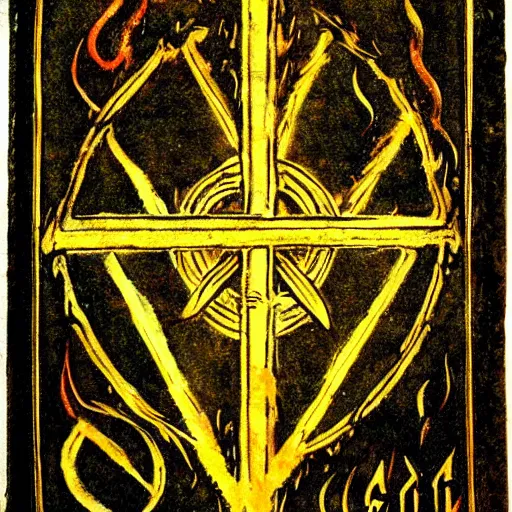 Image similar to magic holy fire iconography old book vintage bible occult rune sketch alchemy ink