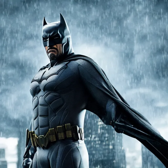 Image similar to film still of Idris Elba as Batman in new DC film, photorealistic 4k