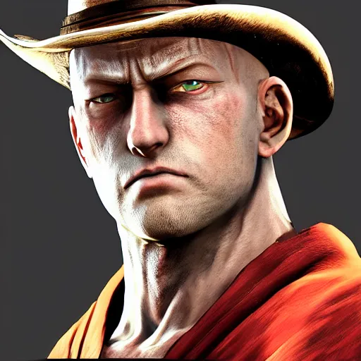 Image similar to a portrait of one punch man in the red dead redemption 2 character art style, shot from red dead redemption 2, digital art, trending on artstation, behance, ray tracing x, wet reflections, unreal engine 5, intricate details, fantasy, hyper realism, humongous view, smooth, cinematic