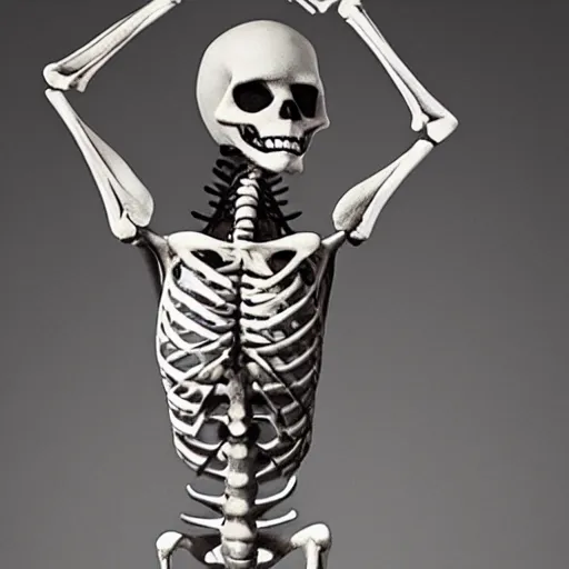 Image similar to a beautiful skeleton dancing