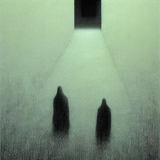 Image similar to monster in backrooms by zdzislaw beksinski