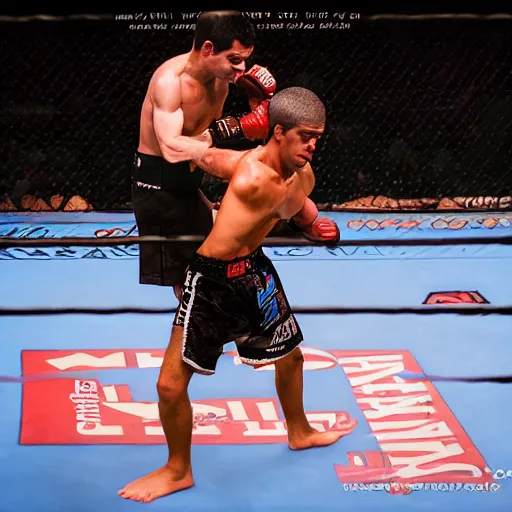 Image similar to chito vera knocks out dominick cruz via headkick, by annie leibovitz and steve mccurry, natural light, detailed face, canon eos c 3 0 0, ƒ 1. 8, 3 5 mm, 8 k, medium - format print