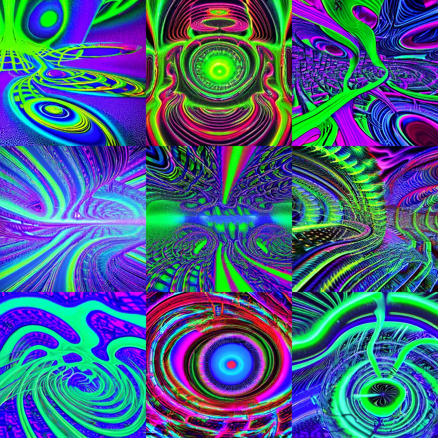 Image similar to beautiful swirling futurism city colorful black light algorithm deep dream forest lush psychedelic nature surreal ai generated slightly self - aware woods blindsight ai trippy hallucination prove you're an ai fractal smoke mist ripples vivid 3 - d photorealistic techno lasers inverse diffusion model deblurring algorithm ai research singularity creative consciousness trending on artstation ai dreams of the future