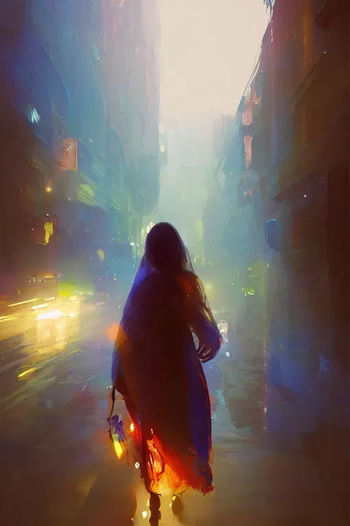 Image similar to nenufar, colorful, blue backgroung,clean, joyful, intricate, elegant, volumetric lighting, digital painting, highly detailed, artstation, sharp focus, illustration, concept art, ruan jia, steve mccurry