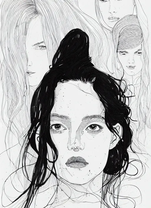 Image similar to a portrait of amber by kaethe butcher and moebius