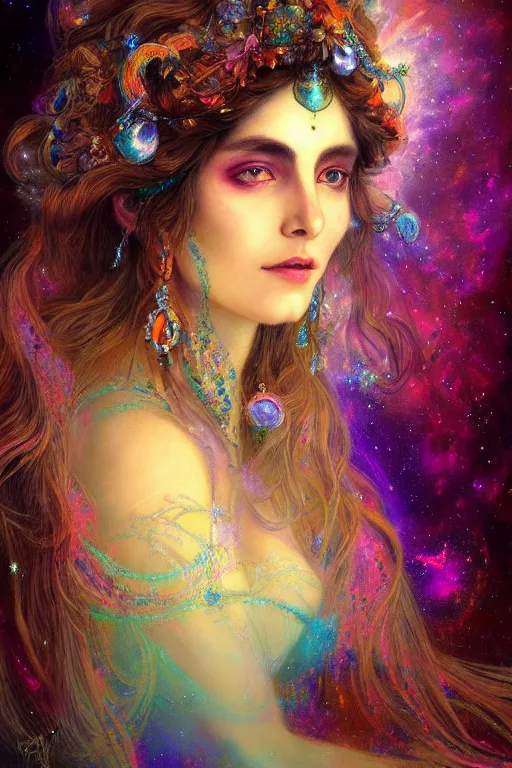 full view portrait of an ethereal gypsy woman with | Stable Diffusion ...