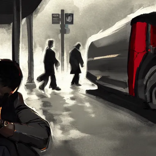 Prompt: A stunning digital masterpiece of a drunk man, he is blacked out under a bus stop, artstation