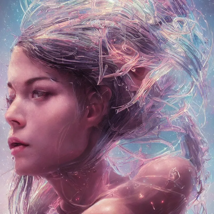 Image similar to a highly detailed photo of very intricate female face portrait, futurism, rococo cyber neon lighting, detailed futuristic fibonacci jewelry, profile posing, hyper photorealistic, crispy quality, digital photography, trending in pinterest, cinematic, 4 k ultra hd, art by pascal blanche, art by greg rutkowski, art by artgerm,