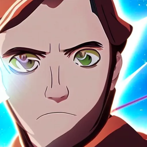 Image similar to Obi-Wan Kenobi as an anime character from Toei Animation. Extremely detailed. Beautiful. 4K.