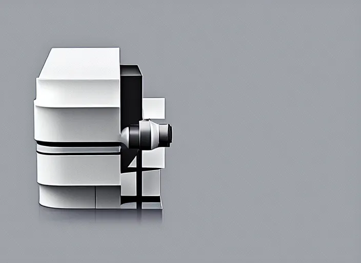 Image similar to orthographic view of minimalism camera designed by Dieter Rams, Naoto Fukasawa, designed by Apple, minimalism, front view, illustration