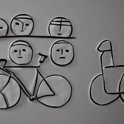 Image similar to clay emoji art of a bicycle