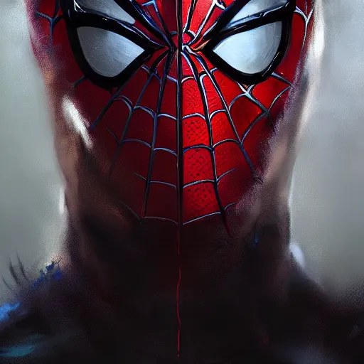 Image similar to A portrait of spiderman, zombie, marvel art, art by greg rutkowski, matte painting, trending on artstation