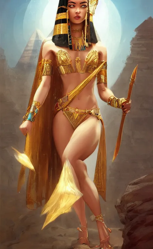 Prompt: An beautiful digital painting of an egyptian princess, by Stanley Artgerm Lau, frank frazetta, Rossdraws, James Jean, gerald brom, Andrei Riabovitchev, Marc Simonetti, and Sakimichan, trending on artstation, SFW version