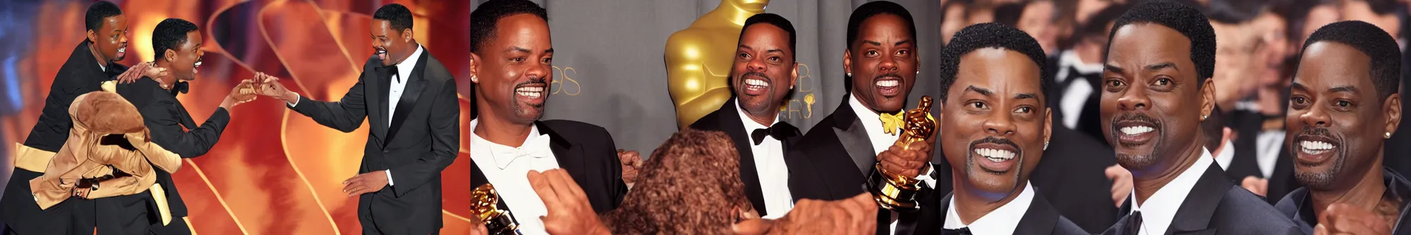 Prompt: Chris Rock Slaps Will Smith at the Oscars by Greg Hildebrandt