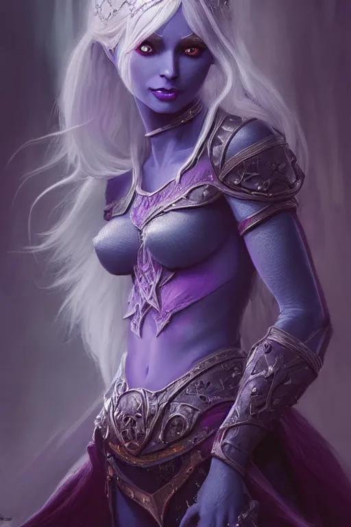 Image similar to drow princess, highly detailed, d & d, fantasy, highly detailed, digital painting, trending on artstation, concept art, sharp focus, illustration, global illumination, ray tracing, realistic shaded, art by artgerm and greg rutkowski and thomas cole and wayne barlowe