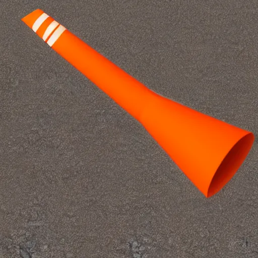 Image similar to orange traffic cone character in the style of pixar