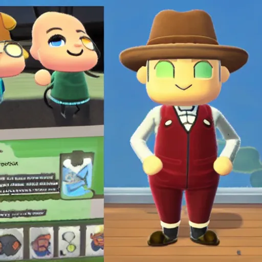 Image similar to professor xavier as a character in animal crossing