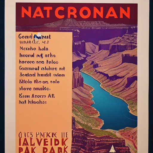 Image similar to 1 9 4 0 s national park poster of grand canyon