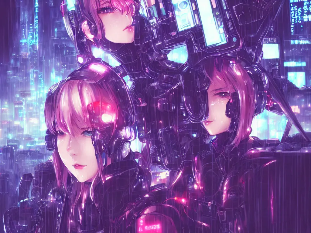 Image similar to portrait anime visual futuristic female cyber airforce, on cyberpunk neon light tokyo rainy rooftop, ssci - fi and fantasy, intricate and very beautiful, human structure, concept art, sharp focus, anime drwaing by rossdraws, frostine engine