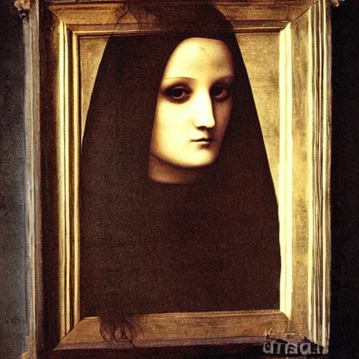 Image similar to goth woman by leonardo da vinci