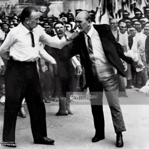 Image similar to Atatürk hard slapping Recep Tayyip Erdoğan in the face