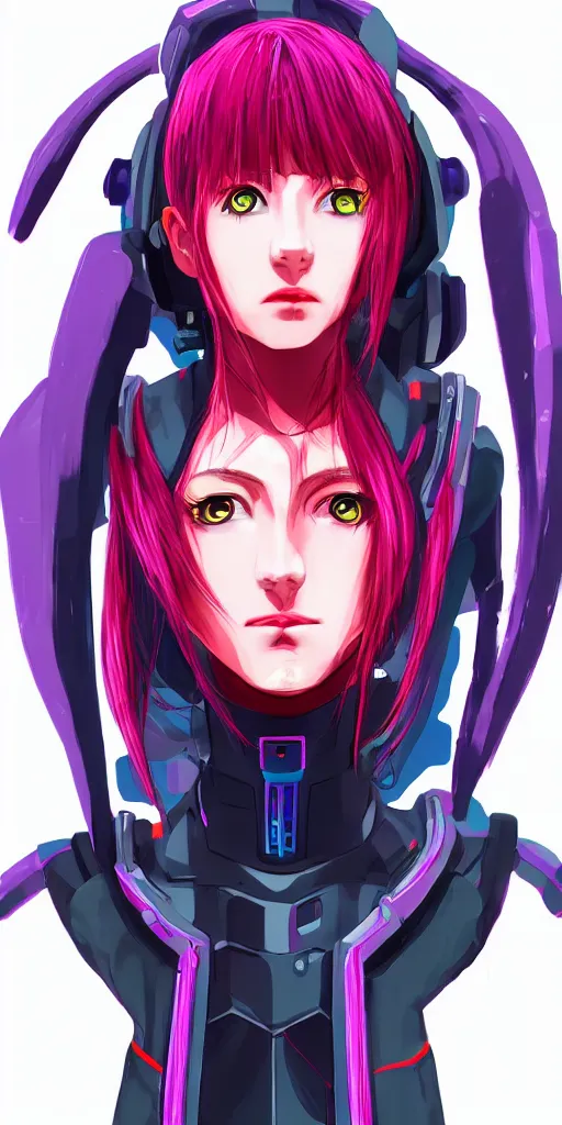 Prompt: cyberpunk girl portrait in the style of Neon Genesis Evangelion