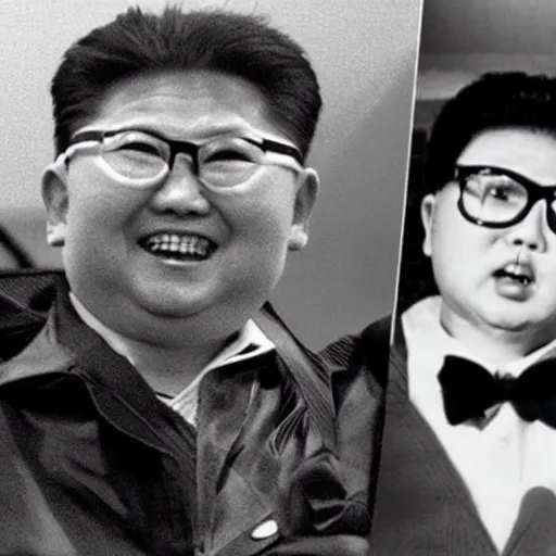Prompt: found footage of Godzilla and Kim Jong-il