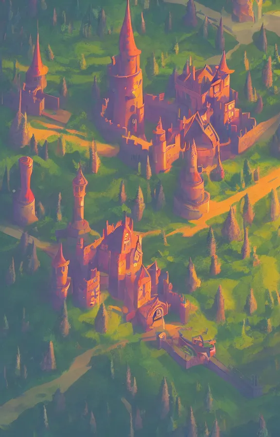 Image similar to magical castle school on a hill, dreamworks, sharp focus, highly detailed, james gilleard, simon stalenhag, bright colors, close up, print, game art