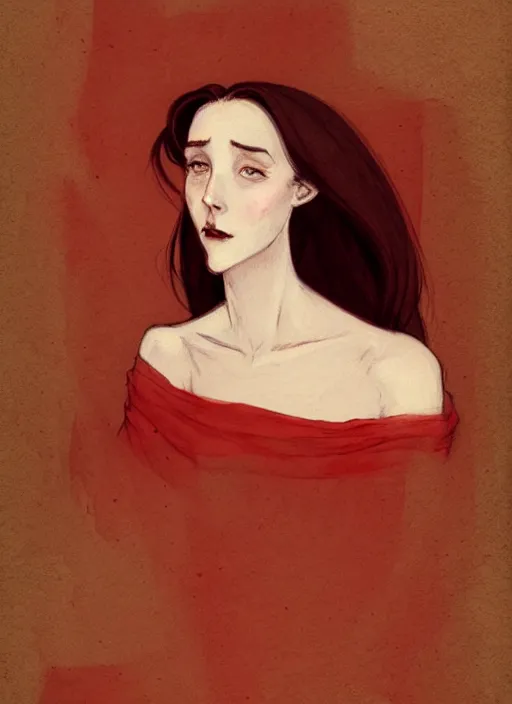 Prompt: a portrait of a pretty young lady by abigail larson