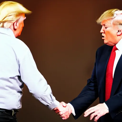 Image similar to donald trump and garry kasparov shaking hands