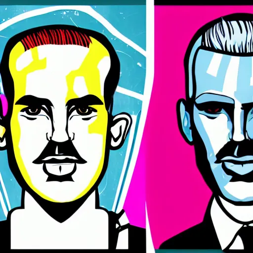 Prompt: character portrait inspired by max headroom and donald trump, in stranger things art style