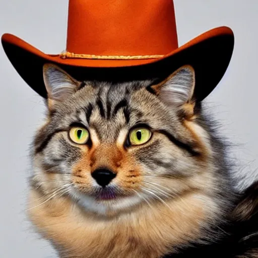 Image similar to siberian cat in a cowboy hat riding a corgi, wild west, sunset. no dude, for real, i want a siberian felis catus wearing a cowboy hat, riding a corgi canis!!!! i dont want any images of corgi - cat hybrids, dogs riding dogs or girls!!!!